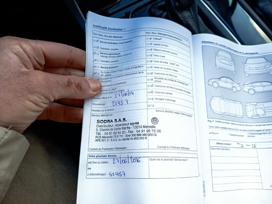 Carnet d'entretien incomplet 2